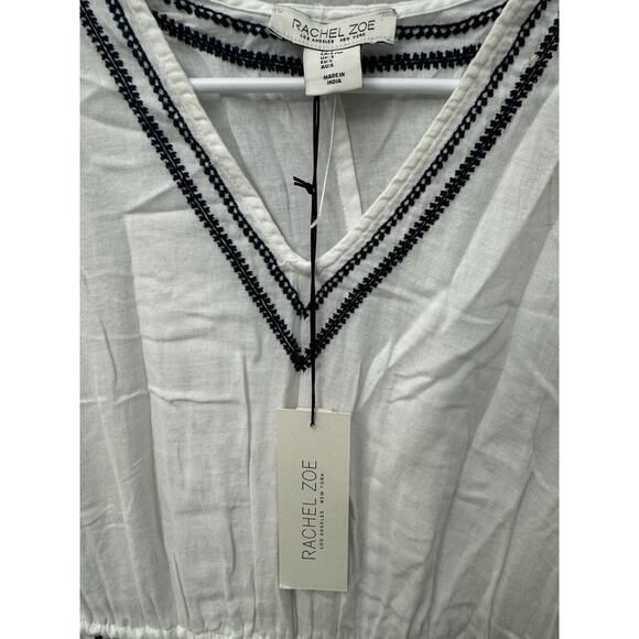 Rachel Zoe‎ Night Gown Sleep Loungewear Embroidered White 100% Cotton Size S - Picture 6 of 7